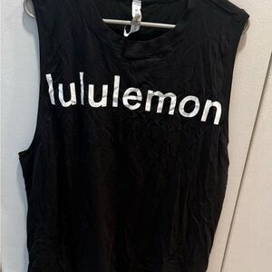 Lululemon Athletica Black Logo Muscle Tank Top Size 16.